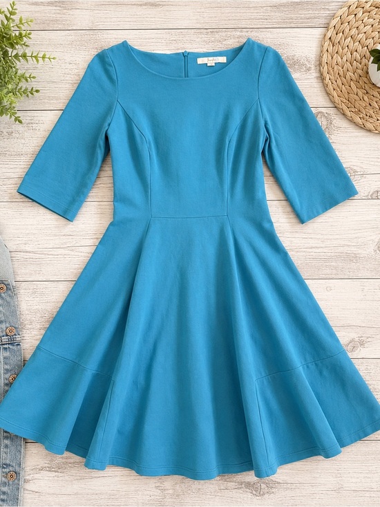 Boden Dresses & Skirts - Boden Alice Ponte Fit & Flare Dress Turquoise Scoop Neck US 4R